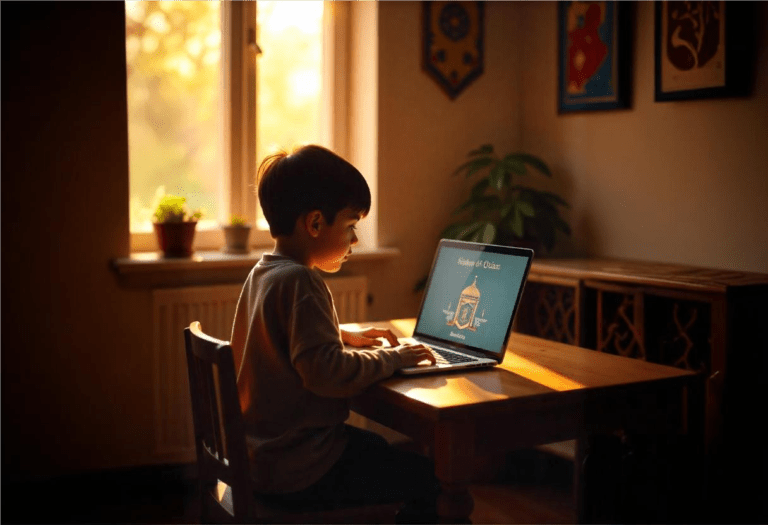 muslim kid online Quran learning through AI app