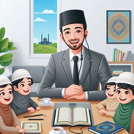 Online Quran teacher smiling and greeting students by name in a live session