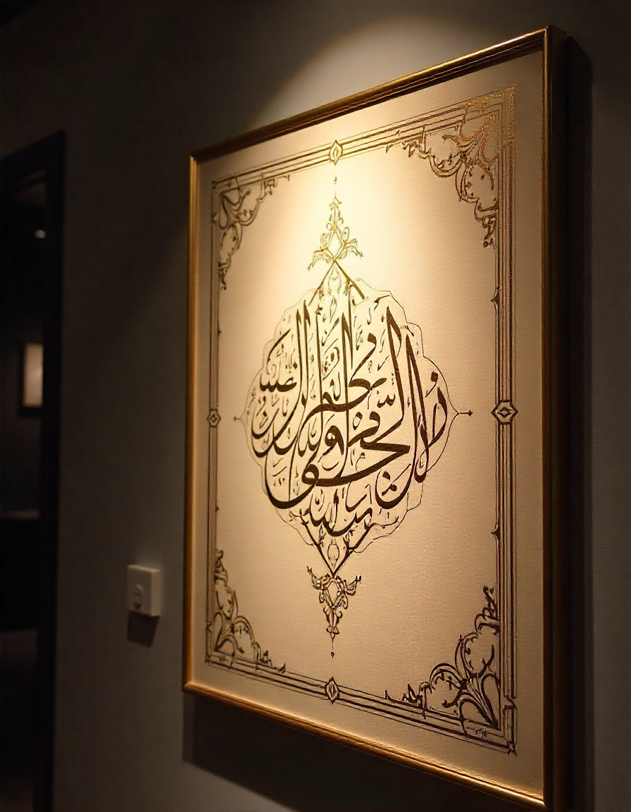 Handwritten Arabic calligraphy representing Islamic art and faith
