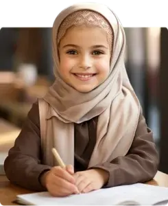 A kid learning the Quran through an AI-powered Quran academy online in California, using interactive and engaging virtual lessons.