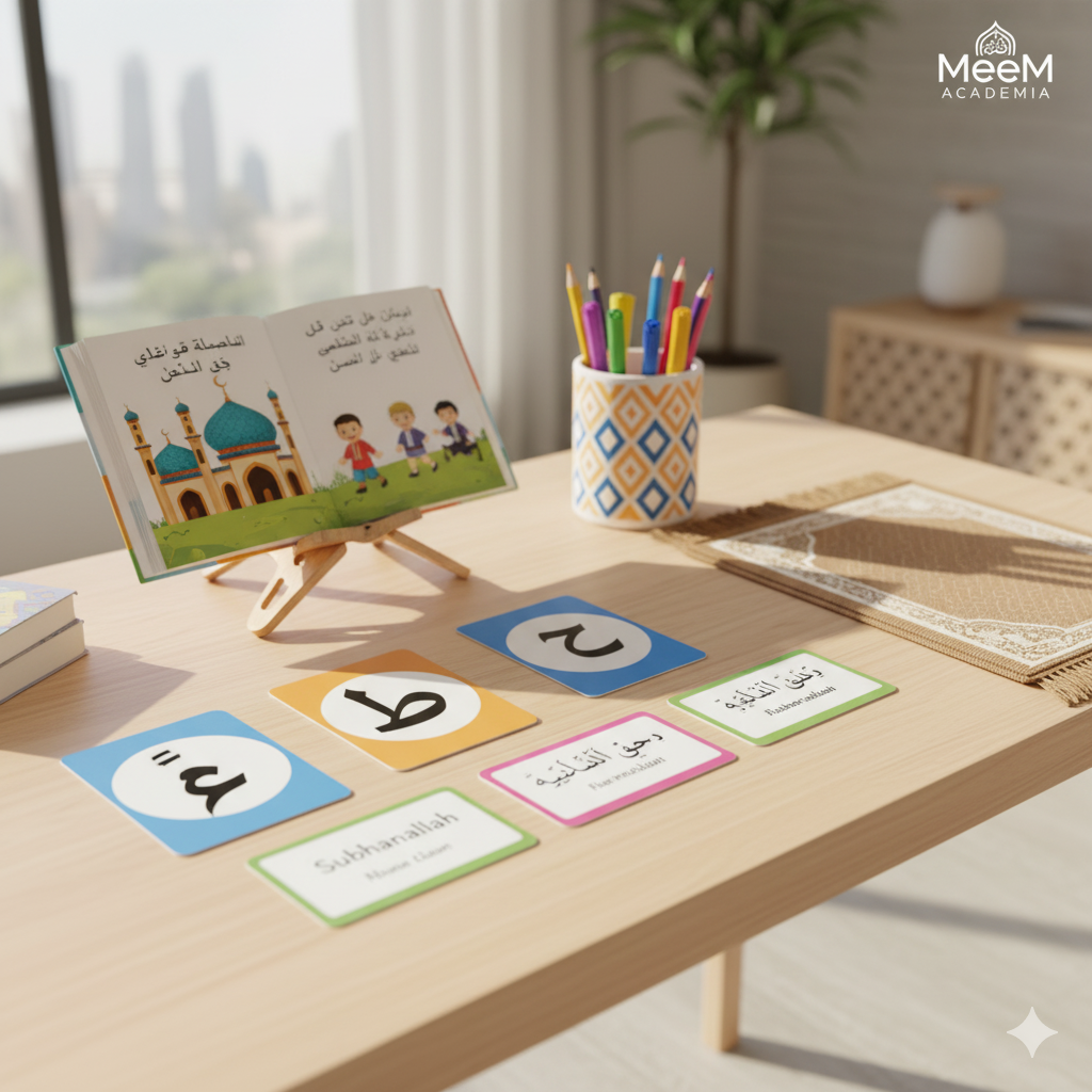 Faith-based preschool learning materials used in online preschool Abu Dhabi.