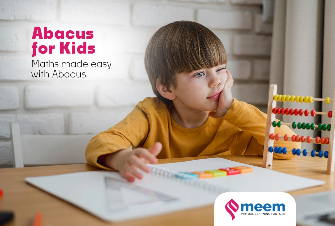 Kids learning calculation skills through Online Abacus classes for kids
