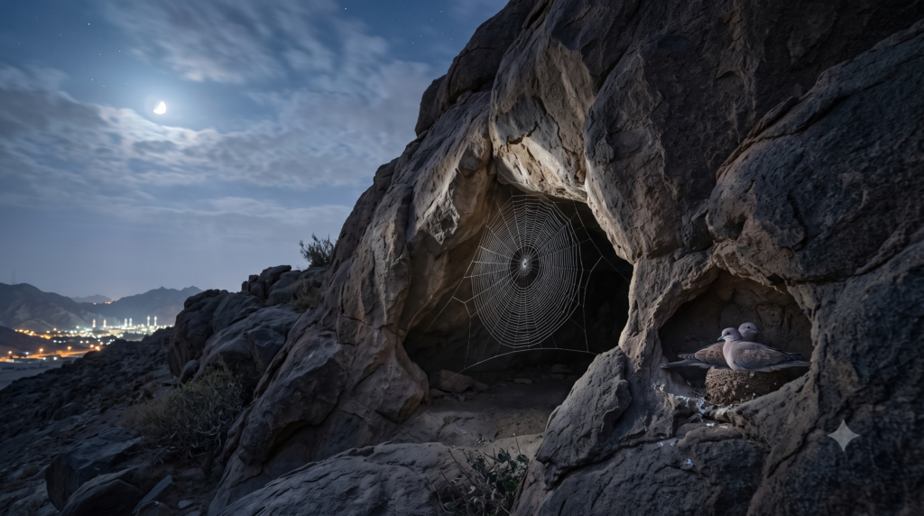 Cave of Thawr during the Hijra.