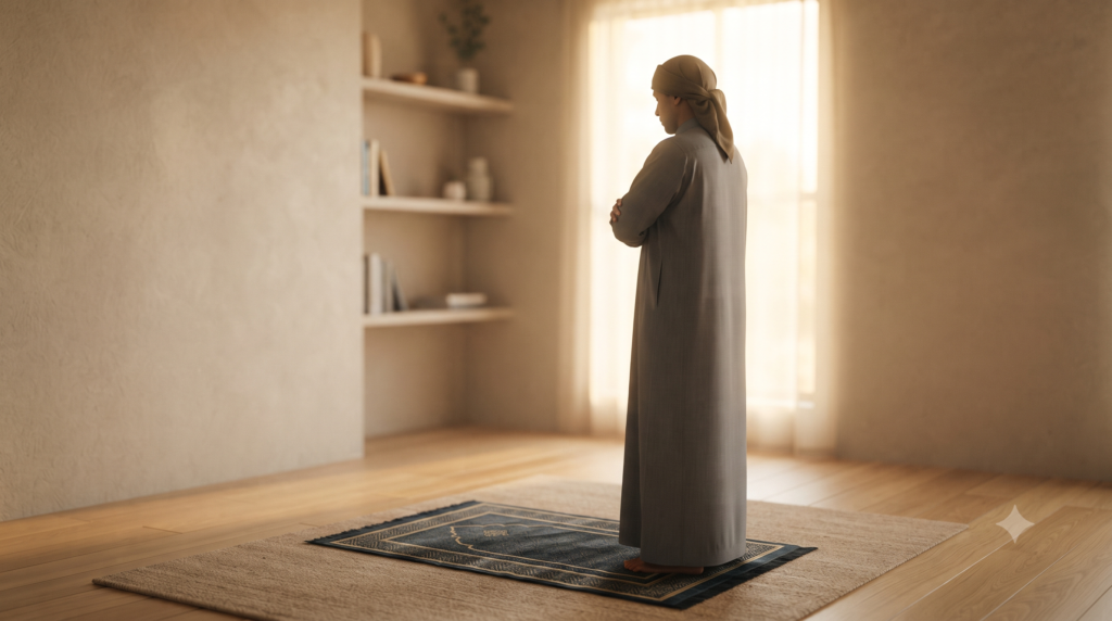 focused and present during salah at home